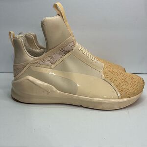 Puma Fierce KRM Beige Slip-On Stretch Athletic Shoes